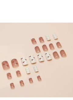 JOSQUEWNN Press on nails,24-Piece Heart Nail Art Premium Nail Stickers - Removable French Wearable Short Ballerina and T-Shaped Nails for Effortlessly Stylish and Elegant Tips, Fake Acrylic Nails With Glue Kit.  - Image 4