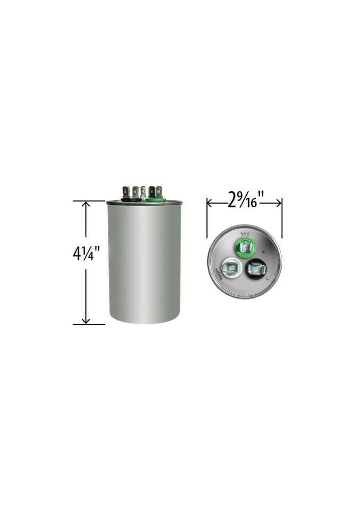 AMRAD 50 + 5 uf / Mfd Round Dual Universal Capacitor - USA2237 for 370 or 440 VAC - Image 2