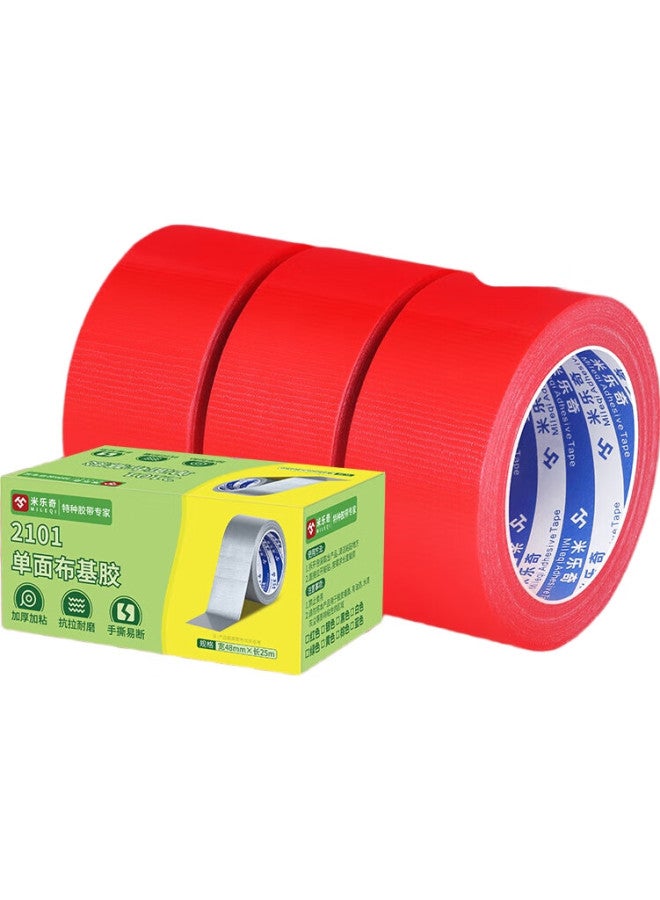 Miloch Milaiqi 2101 Strong Adhesive Single-Sided Cloth Tape, Suitable For Tarp Repair, Carpet Fixing, Heavy Object Binding, Waterproof And Wear-Resistant, Red - 48Mm Wide * 25 Meters Long [5 Rolls] - Image 3