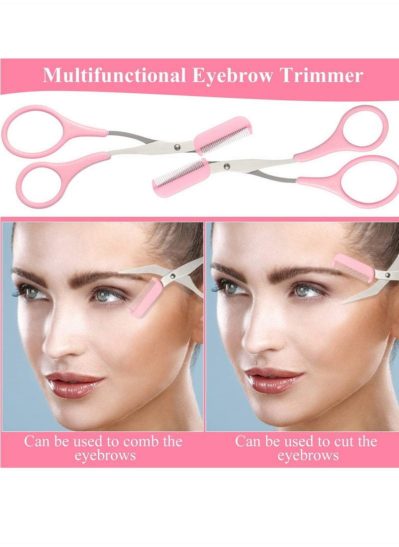 SYOSI Eyebrow Trimmer with Comb, Eyebrow Trimmer with Eyebrow Comb, Eyebrow Eyelash Scissors for Men and Women Hair Removal Beauty Accessories (black, Pink, Blue)  - Image 2