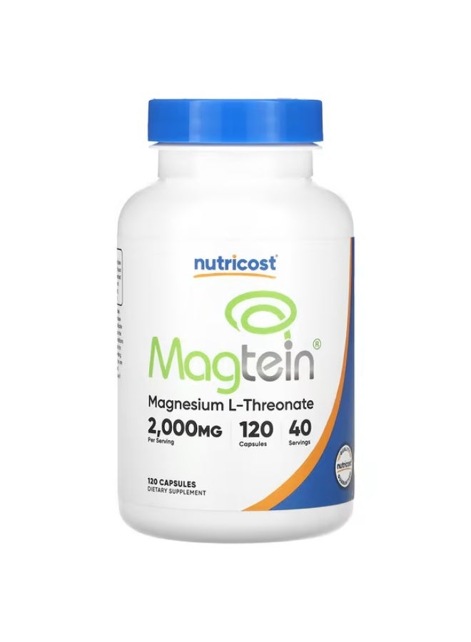 Nutricost, Magtein®, Magnesium L-Threonate, 120 Capsules (666 mg per Capsule) - Image 1