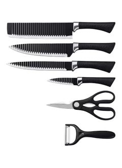 Qshop 6 Pieces Kitchen Knives Non Stick Lightweight Wavy Knife with Ergonomic Handle Includes Chef Knife, Slice Knife, Fine Slicer, Paring Knife, Vegetable Peeler, Scissors - pzsku/Z5BC8E176D2DF144F84EDZ/45/_/1733227266/32d2a271-a872-47a9-ac95-9c9f0bf40489