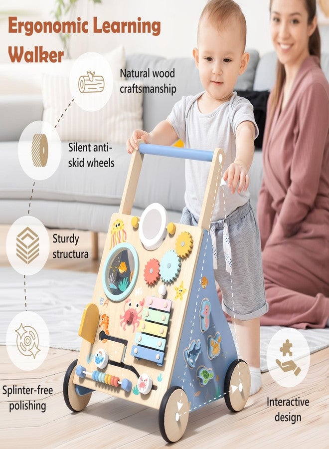 Himold Wooden Baby Walker, Baby Push Walker with Montessori Toy for Girls Boys, Toddler Walking Toys for 18 Months of Age and Over Learning to Walk, Sit-to-Stand, Baby Activity Center for Kids Development - Image 3