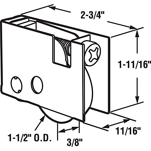 Prime-Line D 1998 1-1/2 In. Ball Bearing Steel Sliding Door Roller Assembly, for Pella (Single Pack) - Image 2