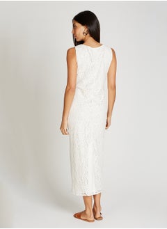 Little Mistress Crochet V Neck Maxi Dress  - Image 2