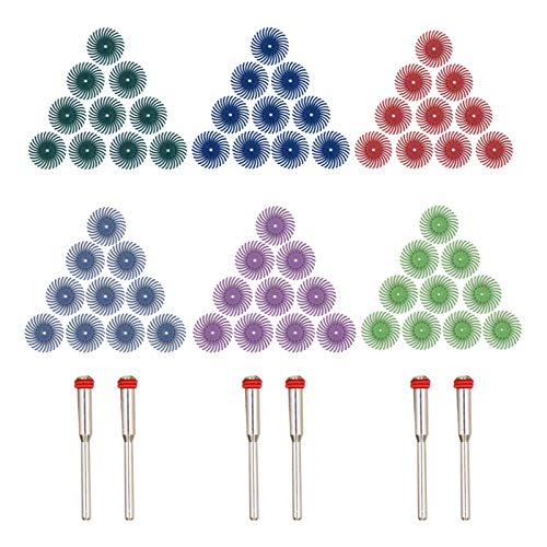 GOXAWEE Radial Bristle Disc, GOXAWEE 66Pcs (1") Detail Abrasive Brush Kit (1/8" Shank Mandrel) for Rotary Tool - Mixed Grit 80# 120# 220# 400# 600# 1000# - Image 1