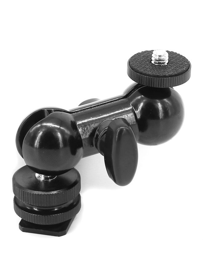 Ball Head Shoe Mount 1/4" Hot Shoe Mount Double Ballhead 1/4" Tripod Screw Multi-Function for LCD Monitors,Led Light,Microphone