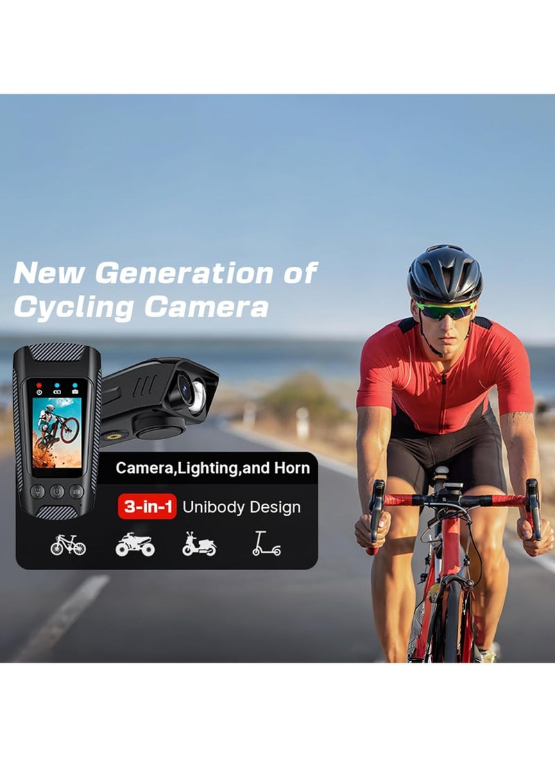 General 4K 60FPS Multifunctional Riding Camera Bike Camera Motorcycle Camera Rainproof 2.0-inch IPS Colour Screen WiFi Connection with LED Flashlight Outdoor Riding Built-in Battery with 64G Memory Card  - Image 2