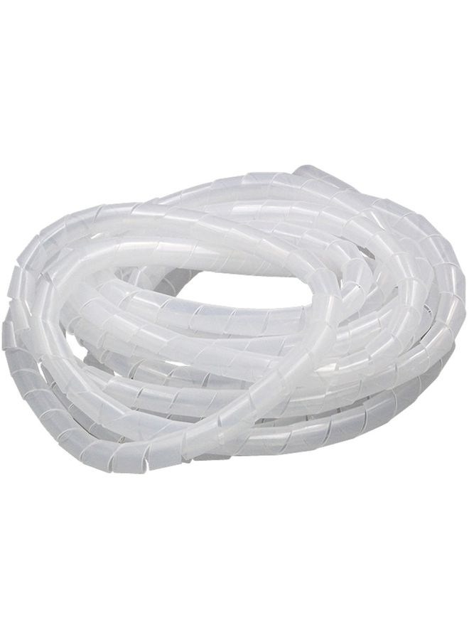 BURAQ 4m PE Spiral Pipes Wire Winding Organizer Tidy Tube, Nominal Diameter: 16mm(White) - Image 1