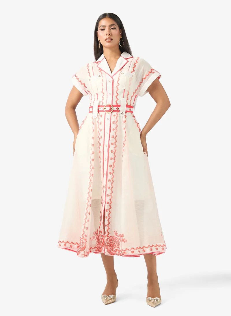 ELLA Border Print Dress