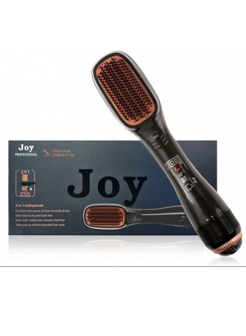 JOY CARE مشط تصفيف الهواء الساخن 2 في 1 من جوي، نظام تصفيف وتجفيف الهواء، فرشاة تصفيف الشعر متعددة الأنماط، مجفف شعر ومملس شعر - Image 1