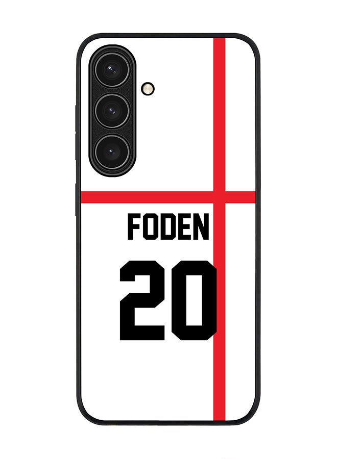 Stylizedd Rugged Black edge case for Samsung Galaxy S24 FE, Slim fit Case Flexible Anti Drop TPU Gel Thin Cover - Football Team - England, Player Name - Foden - Image 1