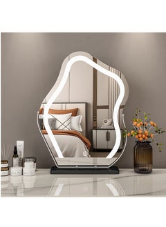 XiuWoo 43*55cm Vanity Mirror with Lights Irregular Cute Cloud Lighted Makeup Mirror with Dimmable 3 Light Modes Esthetics Hollywood Mirror for Tabletop Bedroom Beauty Salon,Black  - Image 2
