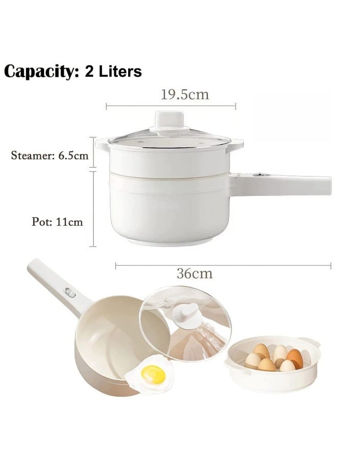 GGEROU 1.8L Electric Hot Pot with Steamer & Temperature Control,Non-Stick Electric Skillet,Frying Pan,Electric Saucepan  - Image 2