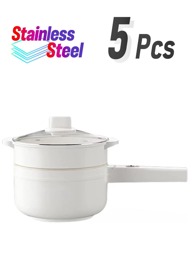 GGEROU 1.8L Electric Hot Pot with Steamer & Temperature Control,Non-Stick Electric Skillet,Frying Pan,Electric Saucepan  - Image 1