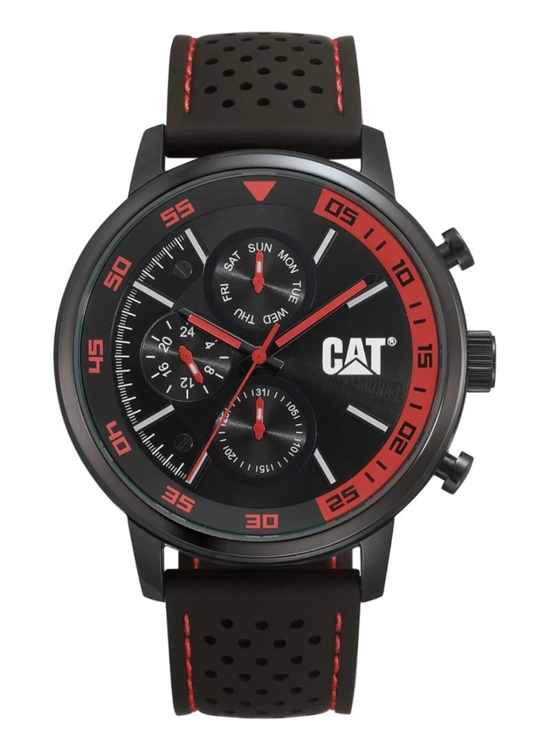 ساعة CAT Sail للرجال بحزام مطاطي أسود AK.169.21.128.