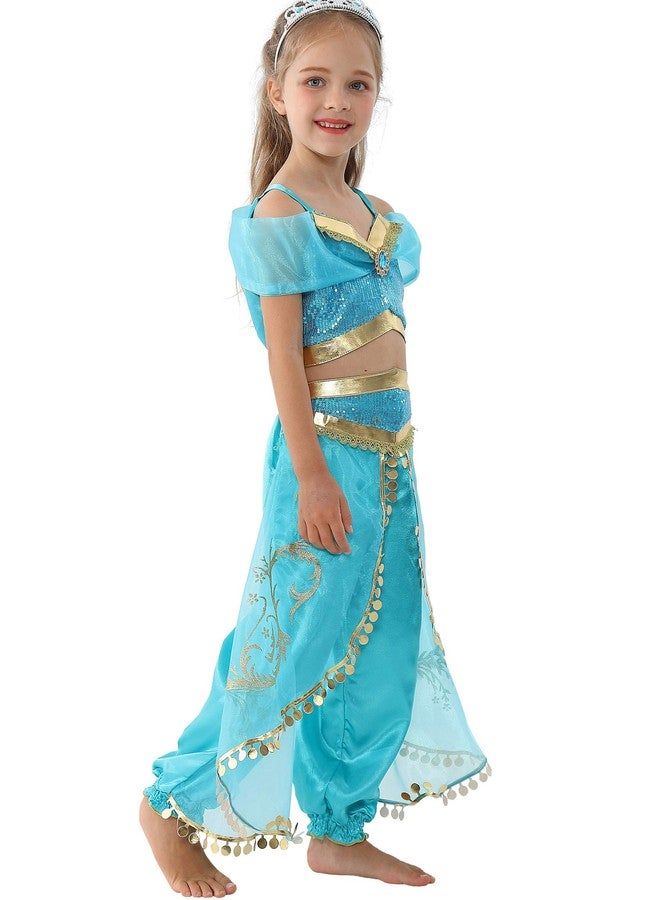 Lito Angels Arabian Princess Costume Belly Dance Wear Outfit for Toddler Girls Fancy Dress Up Size 14 A - Image 3