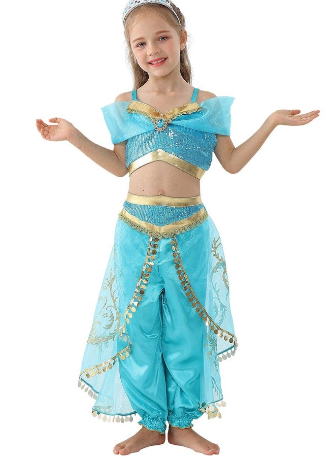 Lito Angels Arabian Princess Costume Belly Dance Wear Outfit for Toddler Girls Fancy Dress Up Size 14 A - Image 1