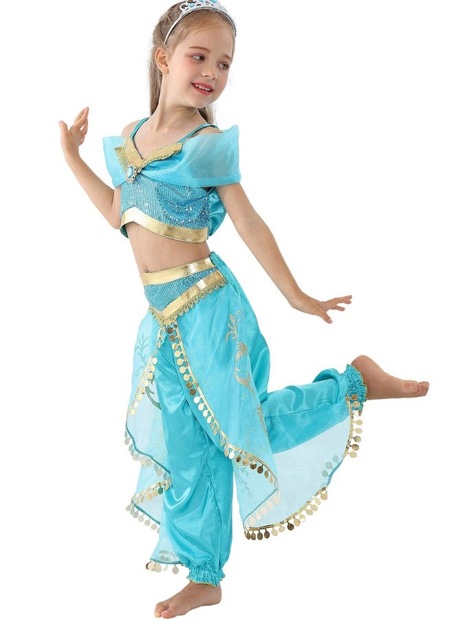 Lito Angels Arabian Princess Costume Belly Dance Wear Outfit for Toddler Girls Fancy Dress Up Size 14 A - Image 5