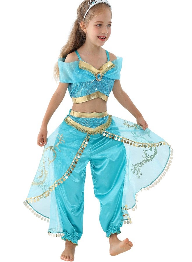 Lito Angels Arabian Princess Costume Belly Dance Wear Outfit for Toddler Girls Fancy Dress Up Size 14 A - Image 4