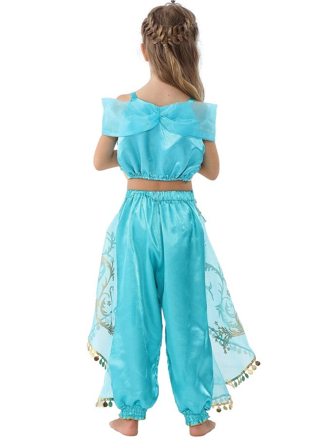 Lito Angels Arabian Princess Costume Belly Dance Wear Outfit for Toddler Girls Fancy Dress Up Size 14 A - Image 2