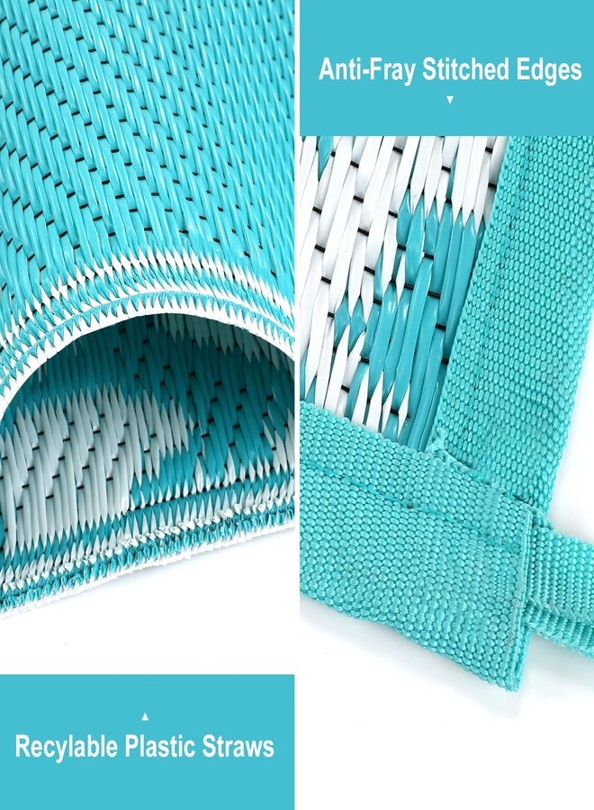 Yamaziot Waterproof Outdoor Rug 5x8 ft, Reversible Plastic Straw Rug for Patio Clearance, Camping, RV Mat, Large Outside Rug Carpet for Porch, Deck, Backyard, Balcony, Picnic (Blue) - Image 3