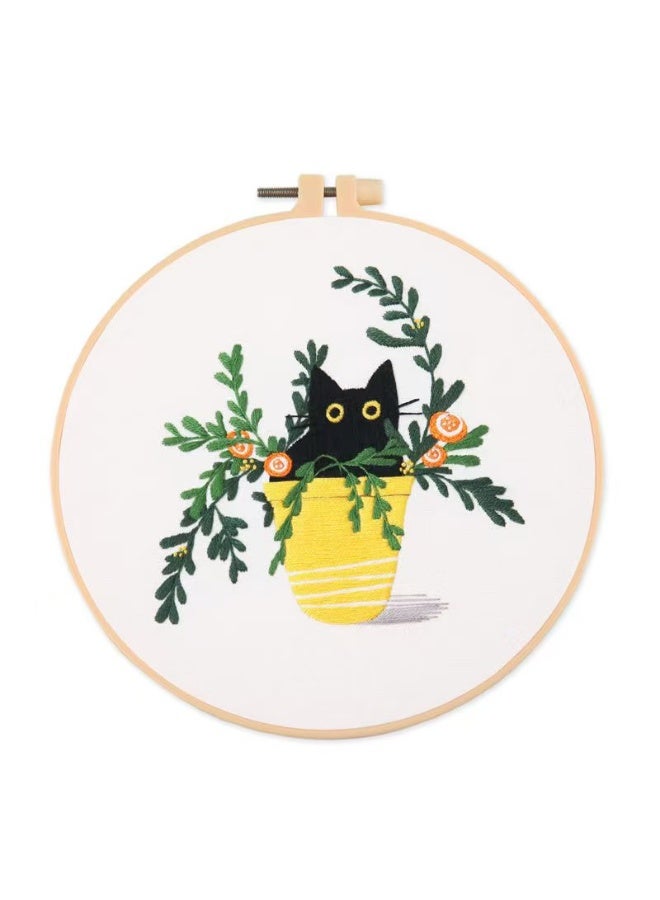 New cat embroidery kit material package - Image 1