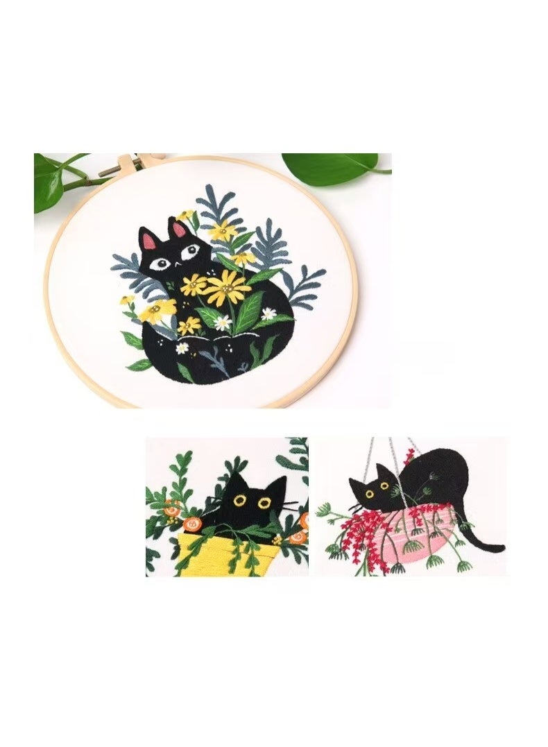 New cat embroidery kit material package - Image 3