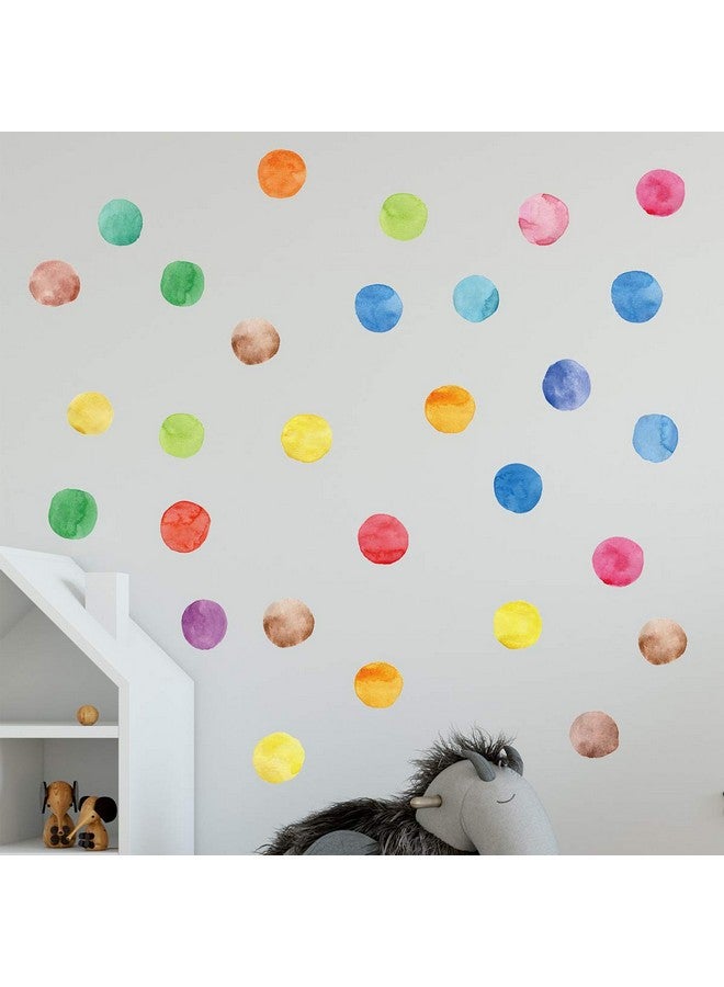 MLM Watercolor Dots Wall Decals Mlm Colorful Round Wall Stickers Removable Vinyl Polka Dot Decor For Nursery Bedroom Living Room Playing Room  - Image 3