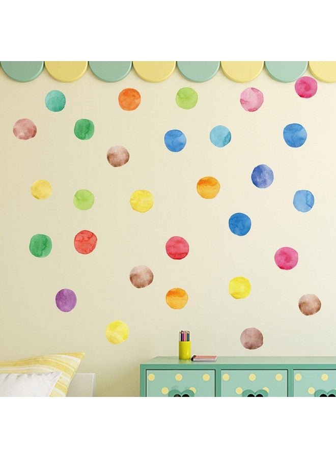 MLM Watercolor Dots Wall Decals Mlm Colorful Round Wall Stickers Removable Vinyl Polka Dot Decor For Nursery Bedroom Living Room Playing Room  - Image 4