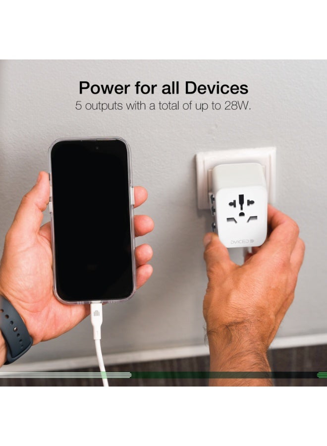 DVICED World travel adapter 28W universal - White - Image 5