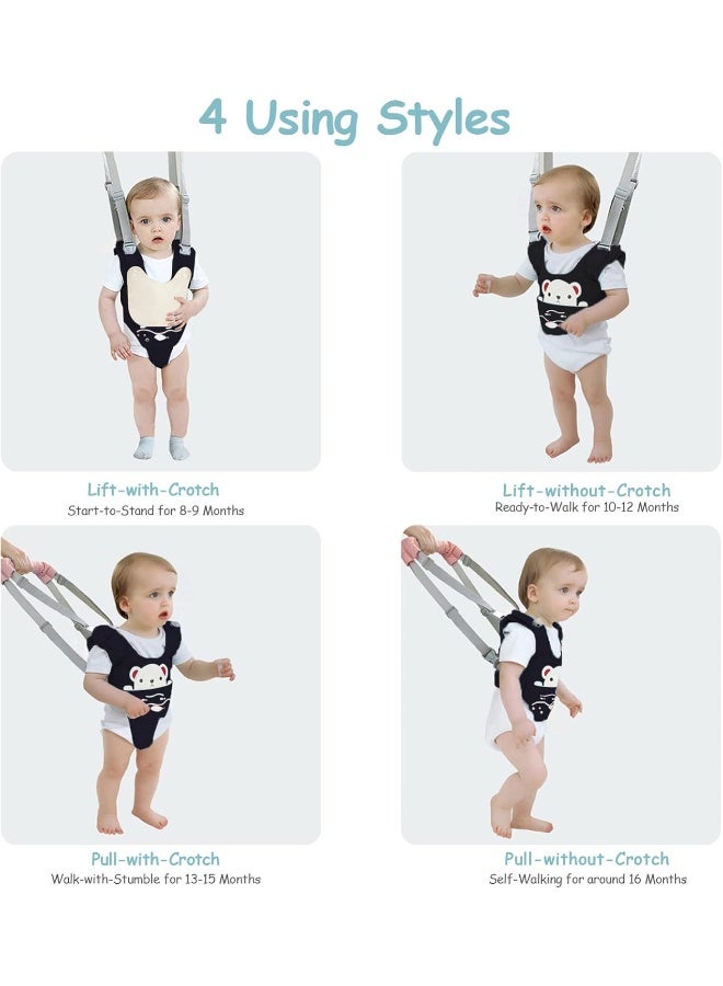 Ocanoiy Baby Walking Harness Handheld Baby Walker Assistant Belt Adjustable Toddler Infant Safety Harnesses Standing Up Walking Learning Helper with Detachable Crotch for 9-24 Month Old  - Image 5