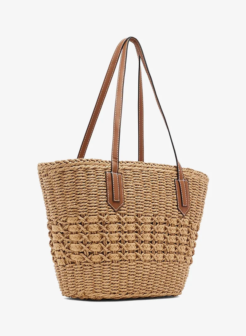 Ginger Raffia Woven Structured Tote