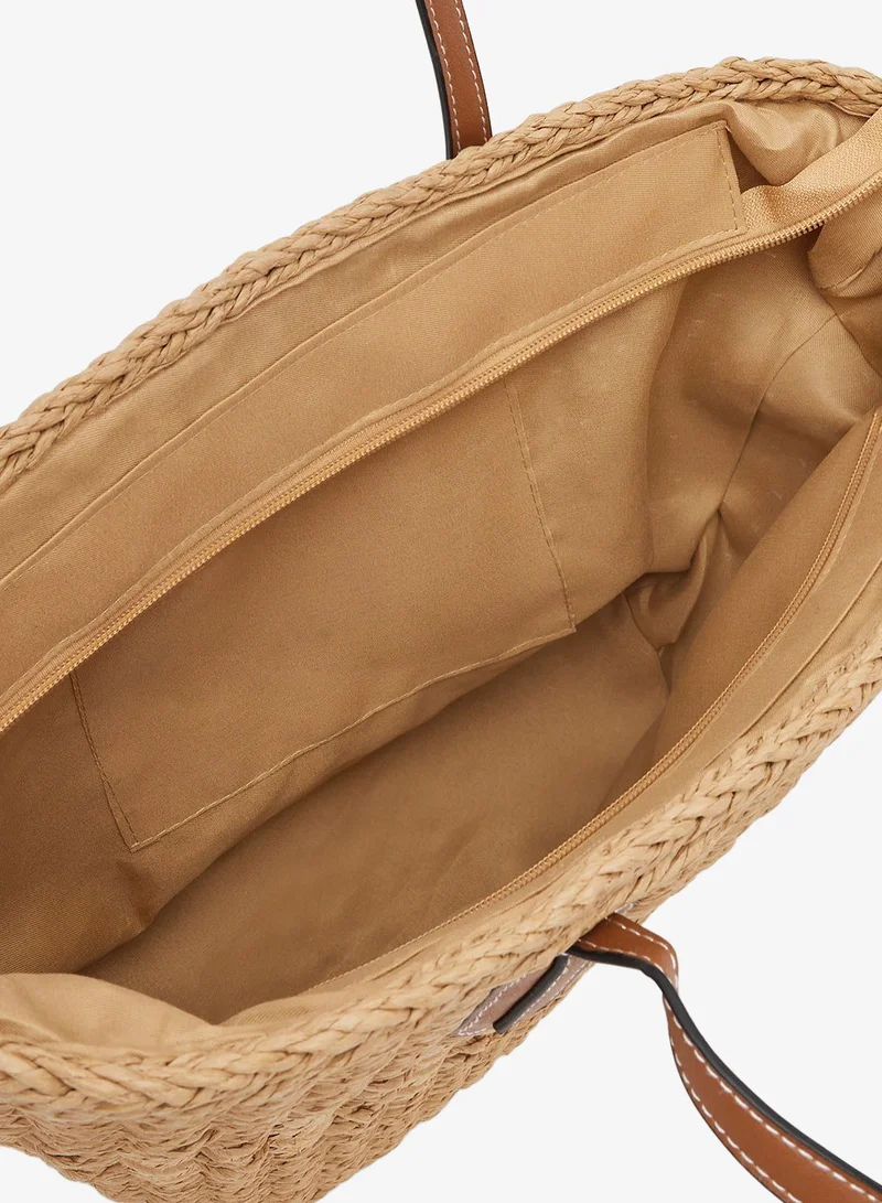 Ginger Raffia Woven Structured Tote