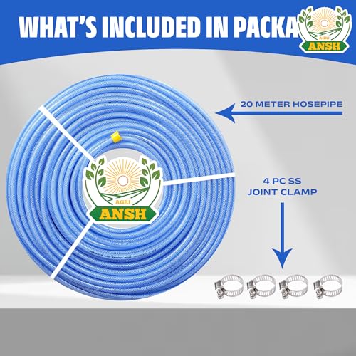 Agriansh Heavy Duty PVC Water Hose Pipe Used for 12v DC Water Pump Battery Sprayer Motor Double High Performance 12V DC 220 PSI Double Power Motor - 20 meter-Diameter-Inner 8mm-Outer 12mm - Image 2