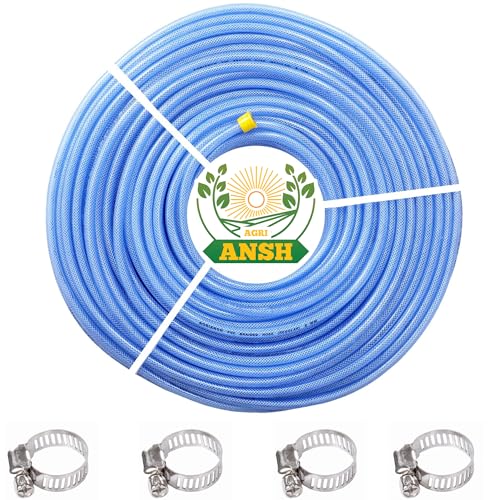 Agriansh Heavy Duty PVC Water Hose Pipe Used for 12v DC Water Pump Battery Sprayer Motor Double High Performance 12V DC 220 PSI Double Power Motor - 20 meter-Diameter-Inner 8mm-Outer 12mm - Image 1