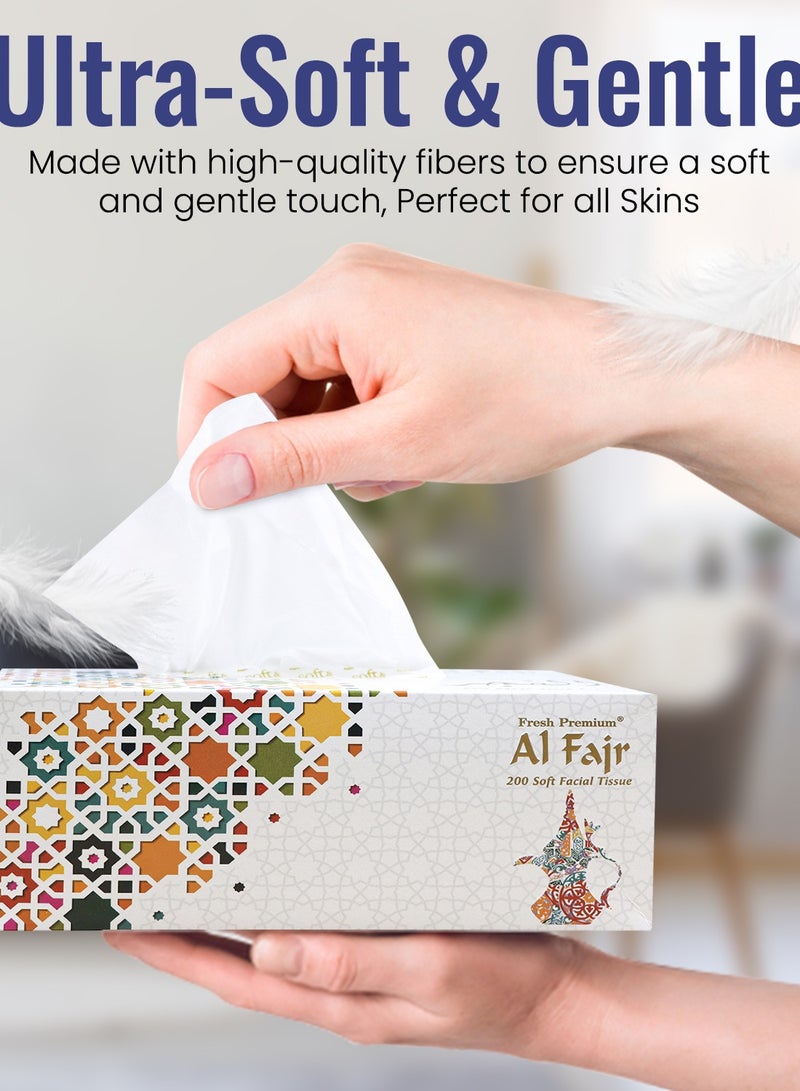 إس إن إتش باكينج علبة مناديل الوجه من الفجر، عبوة من 10 علب، كل علبة تحتوي على 200 منديل × طبقتين، بإجمالي 2000 منديل. - Image 2