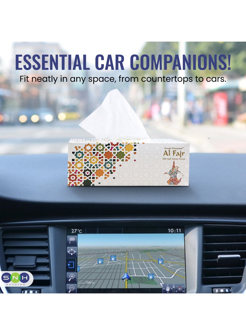 إس إن إتش باكينج علبة مناديل الوجه من الفجر، عبوة من 10 علب، كل علبة تحتوي على 200 منديل × طبقتين، بإجمالي 2000 منديل. - Image 4