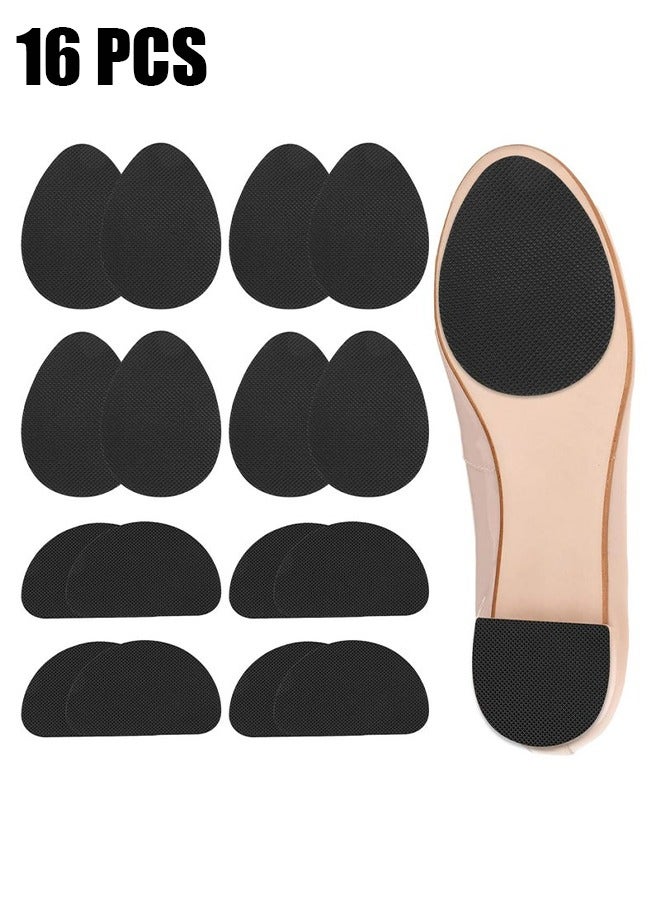 اتش واي 4 أزواج من مقابض الأحذية في الجزء السفلي من الأحذية ، واقي الكعب الوحيد للحذاء ، وسادات أحذية غير قابلة للانزلاق لأسفل الأحذية (أسود ، 16 قطعة) - Image 1