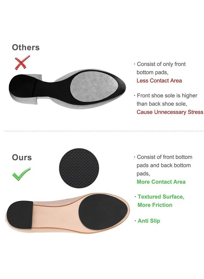 اتش واي 4 أزواج من مقابض الأحذية في الجزء السفلي من الأحذية ، واقي الكعب الوحيد للحذاء ، وسادات أحذية غير قابلة للانزلاق لأسفل الأحذية (أسود ، 16 قطعة) - Image 2