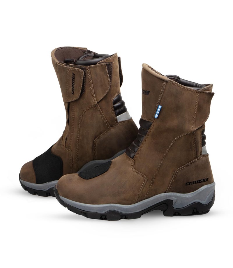 Cramster Motorcycle Touring Boots | Impact Protection | Abrasion Resistance | Orthopedic Insoles| Lightweight - Brown, UK8 - Image 1