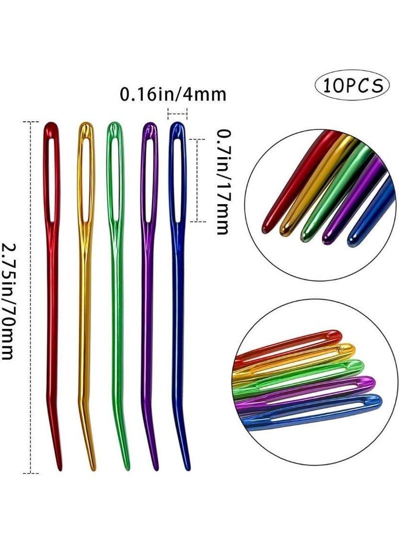 ChicAbode 10Pcs Yarn Needle, Yarn Darning Tapestry Needle, Bent Needles for Crochet, Large Big Eye Weaving Needle, Tapestry Needle, Bent Needles, Bent Tapestry Needles, Wool Blunt Needles Needle - Image 4