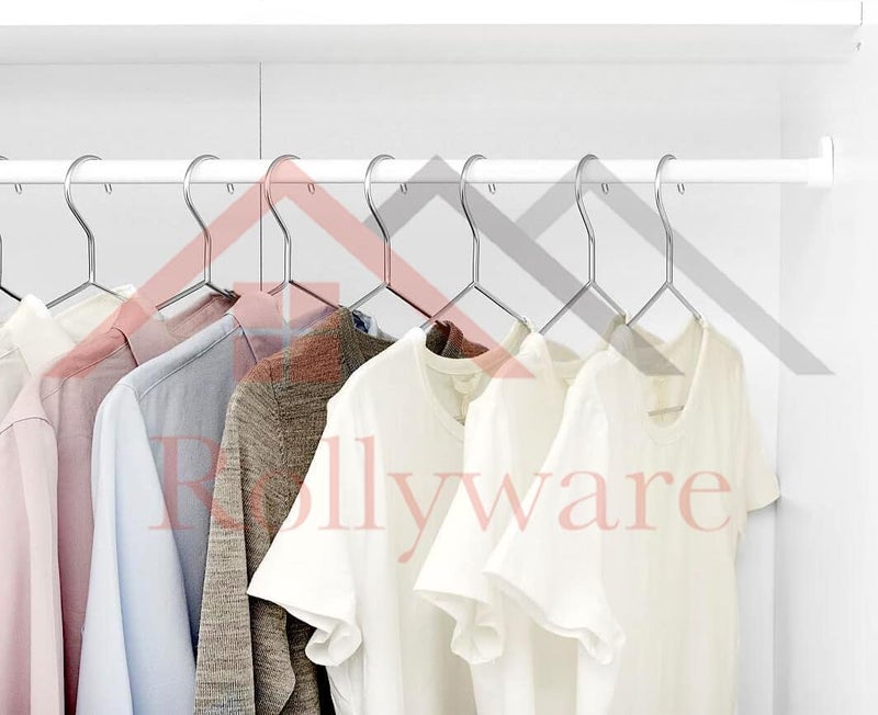 ROLLYWARE Heavy Duty Metal Shirt Coat Hangers, Stainless Steel Clothes Hanger with Polished Chrome, 17 Inch Silver Metal Wire Hanger (10), 10 Count - Image 4