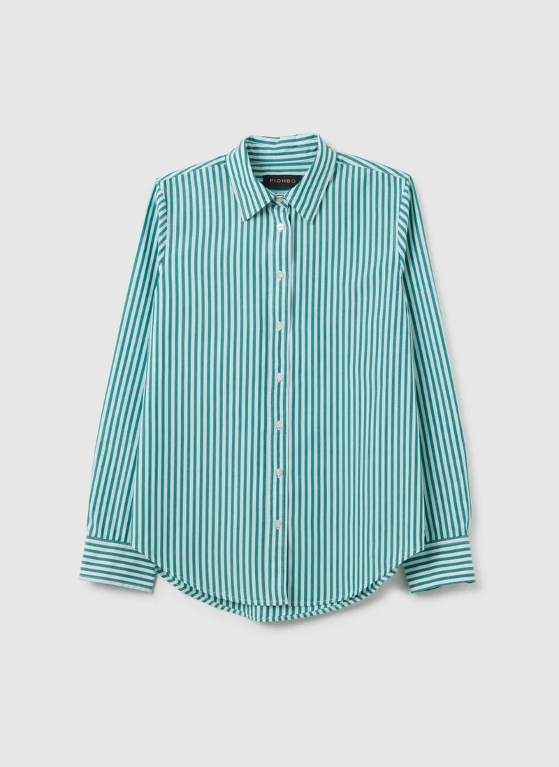 او في اس MULTICOLOUR REGULAR FIT PURE COTTON SHIRT