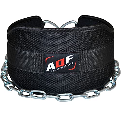 AQF Dip Belt for Weightlifting - Weight Belt with 36" Heavy Duty Steel Chain - Neoprene Padded Back Support Gym Lifting Belt for Powerlifting, Bodybuilding, Squat, Fitness & Pull up Training - Image 2