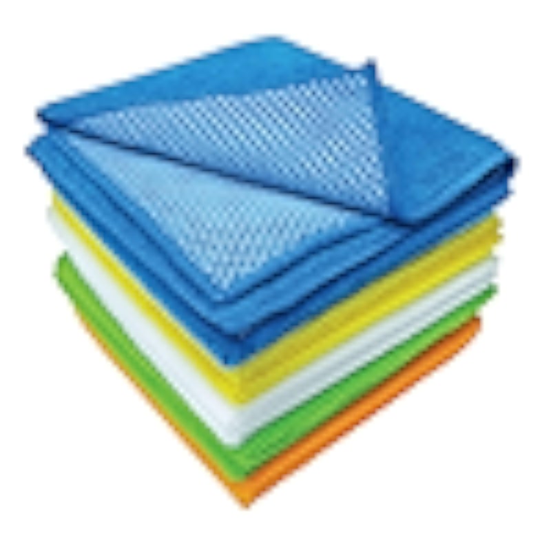 S&T INC. Dish Poly Scour Side, Microfiber Cleaning Cloths, Assorted, x 12 in, 10 Pack
