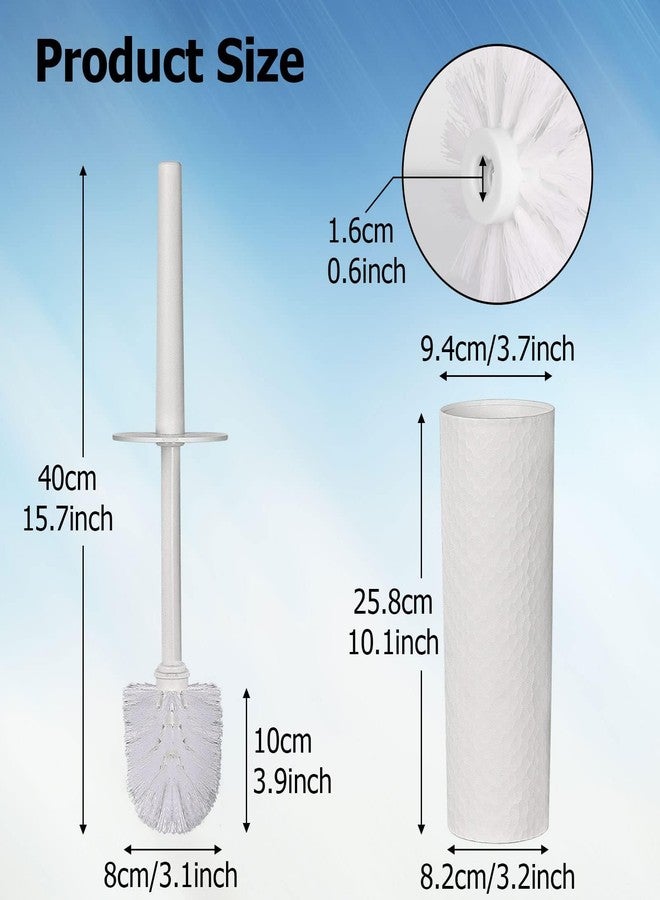 Topsky Toilet Brush,1 Pack Compact Toilet Brush & Holder Set,Plastic Round Barrel Loo Brush with 1 Replacement Toilet Brush Head,Durable for Bathroom Toilet,White - Image 4