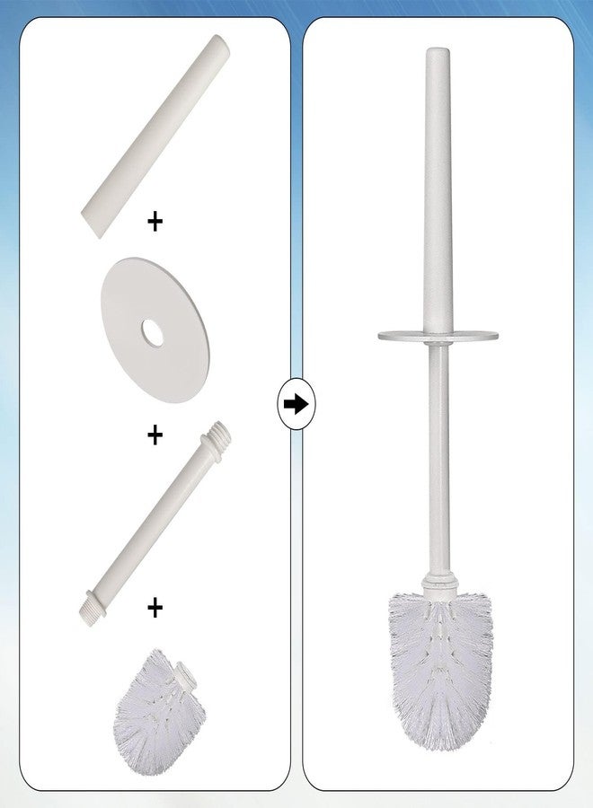 Topsky Toilet Brush,1 Pack Compact Toilet Brush & Holder Set,Plastic Round Barrel Loo Brush with 1 Replacement Toilet Brush Head,Durable for Bathroom Toilet,White - Image 5