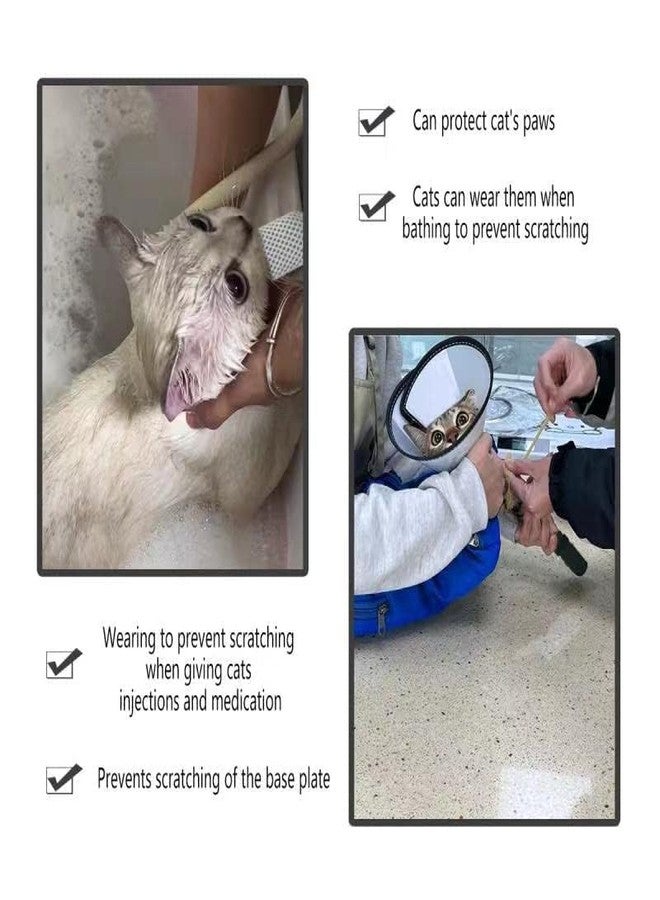 Esamploe 4 PCS Cat Mittens to Prevent Scratching,Mesh Breathable Cat Shoes,Adjustable Cats Anti Scratch Gloves,Suitable for Cats When Bathing and Nail Trimming(M,Grey) - Image 5