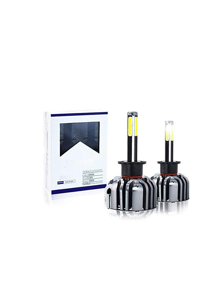 H1 Led Headlight Bulbs, 4 Sides CSP Chips, 360 Degree Newly Upgraded Car Headlamps Automotive Conversion Kit 2600 Lumen Colour Natural White 6000k - Image 1